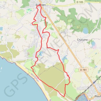 Itinéraire Randonnée à Erdeven, distance, dénivelé, altitude, carte, profil, trace GPS