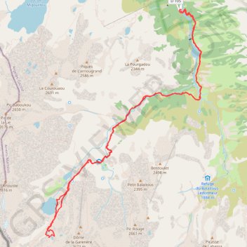 Itinéraire Lacs de Batcrabère et de Micoulaou depuis la Maison du Parc, distance, dénivelé, altitude, carte, profil, trace GPS