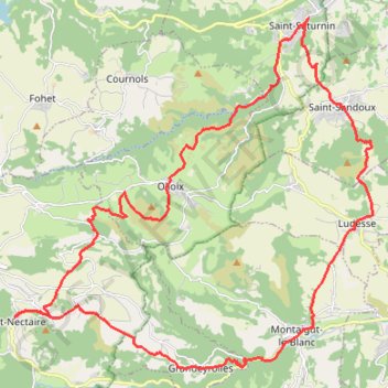 Itinéraire Saint Saturnin Saint Nectaire AR Puy de Dôme, distance, dénivelé, altitude, carte, profil, trace GPS