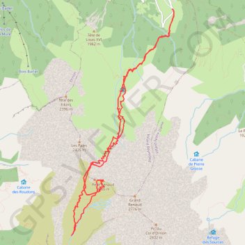 Itinéraire Petit Renaud nord et sud, distance, dénivelé, altitude, carte, profil, trace GPS
