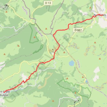 Itinéraire Nasbinals - Saint-Chély-d'Aubrac, distance, dénivelé, altitude, carte, profil, trace GPS