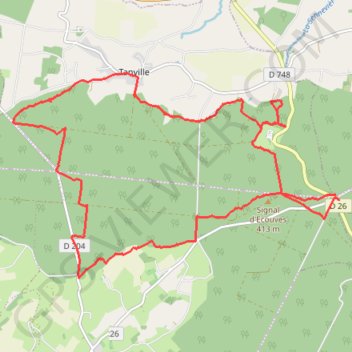 Itinéraire Au fil des chemins d'Ecouves - Le Défens de Tanville, distance, dénivelé, altitude, carte, profil, trace GPS