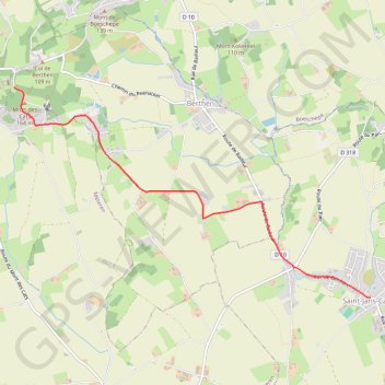Itinéraire 2470 Route du Mont des Cats - 55 Rue de Berthen, distance, dénivelé, altitude, carte, profil, trace GPS