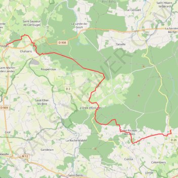 Itinéraire Camping d'Ecouves - Camping de Carrouges_CAVALIER, distance, dénivelé, altitude, carte, profil, trace GPS