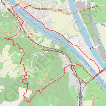 Itinéraire De Sablons à Verlieux, distance, dénivelé, altitude, carte, profil, trace GPS