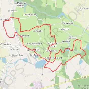 Itinéraire Circuit QUEBRIAC, distance, dénivelé, altitude, carte, profil, trace GPS