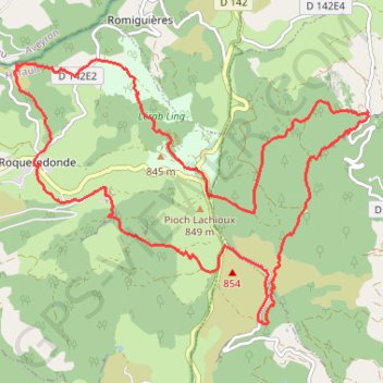 Itinéraire Roqueredonde-cirque de Labeil, distance, dénivelé, altitude, carte, profil, trace GPS