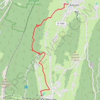 Itinéraire Promenade en Vercors, distance, dénivelé, altitude, carte, profil, trace GPS