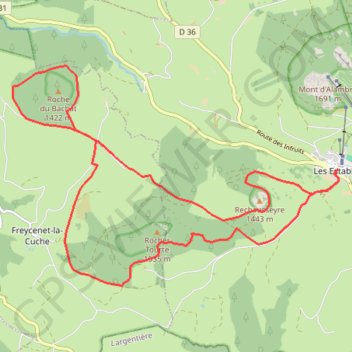 Itinéraire Mezenc et Loire sauvage - Boucle en forêt domaniale, distance, dénivelé, altitude, carte, profil, trace GPS