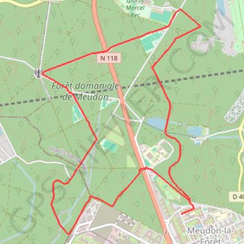 Itinéraire Parcours de footing Meudon, distance, dénivelé, altitude, carte, profil, trace GPS