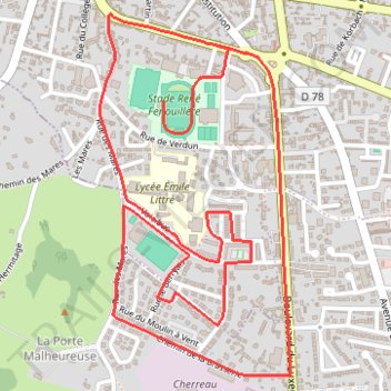 Itinéraire 4.9km Avranches, distance, dénivelé, altitude, carte, profil, trace GPS
