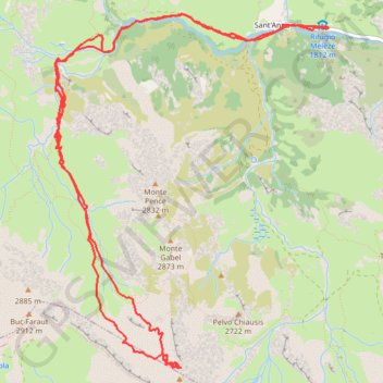 Itinéraire Monte Faraut, distance, dénivelé, altitude, carte, profil, trace GPS