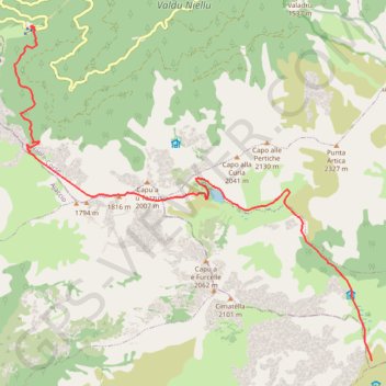 Itinéraire Refuge de Manganu, distance, dénivelé, altitude, carte, profil, trace GPS