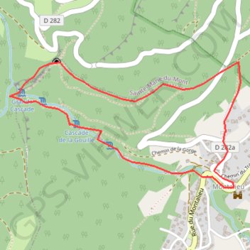 Itinéraire Cascade d'Alloix, distance, dénivelé, altitude, carte, profil, trace GPS