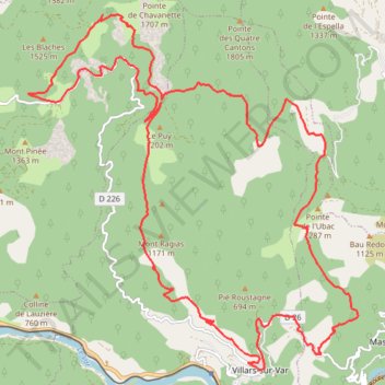 Itinéraire 49. Le caviar de Villars, distance, dénivelé, altitude, carte, profil, trace GPS