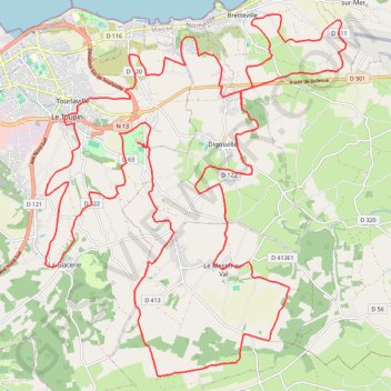 Itinéraire Rétina - Tourlaville, distance, dénivelé, altitude, carte, profil, trace GPS