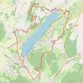 Itinéraire Lac de Paladru - Petit tour du lac, distance, dénivelé, altitude, carte, profil, trace GPS