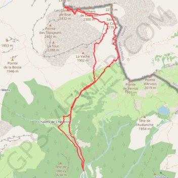 Itinéraire Cornettes de Bise, distance, dénivelé, altitude, carte, profil, trace GPS