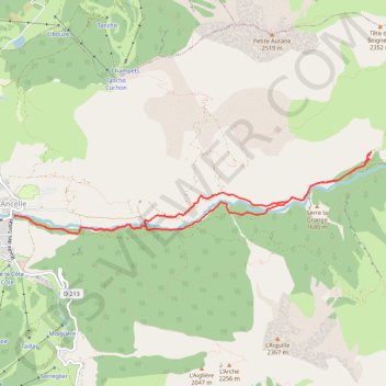 Itinéraire RSPG Ancelle la vallée de ROUANE, distance, dénivelé, altitude, carte, profil, trace GPS
