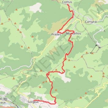 Itinéraire Comus Sorgeat (Chemin des Bonhommes), distance, dénivelé, altitude, carte, profil, trace GPS