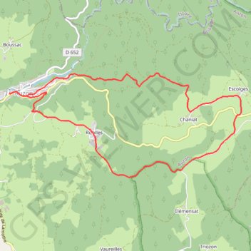 Itinéraire Mange Prunes autour d'Auzon, distance, dénivelé, altitude, carte, profil, trace GPS