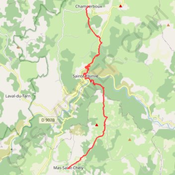 Itinéraire Mas Saint Chély Champerboux_, distance, dénivelé, altitude, carte, profil, trace GPS