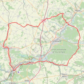 Itinéraire De Creil à Ribécourt-Dreslincourt, distance, dénivelé, altitude, carte, profil, trace GPS