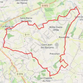 Itinéraire 2 - JR Parcours 32km, distance, dénivelé, altitude, carte, profil, trace GPS