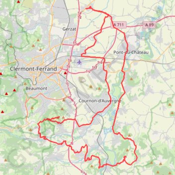 Itinéraire Les talus autour de Clermont-Ferrand, distance, dénivelé, altitude, carte, profil, trace GPS