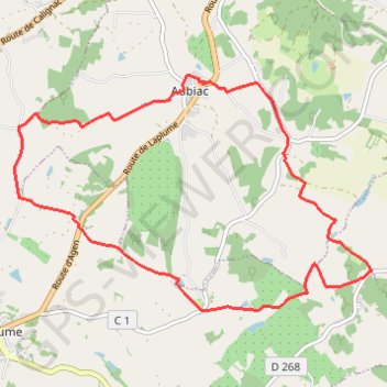 Itinéraire Aubiac, distance, dénivelé, altitude, carte, profil, trace GPS