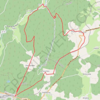 Itinéraire Chanet - La Dorette, distance, dénivelé, altitude, carte, profil, trace GPS