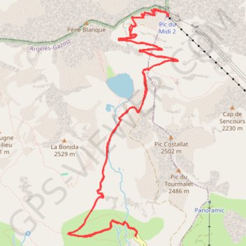 Itinéraire Pic du Midi (Pyrénées), distance, dénivelé, altitude, carte, profil, trace GPS