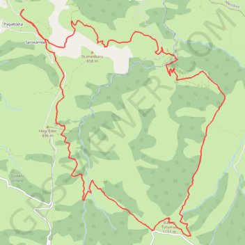 Itinéraire Irauttutturu depuis Kaskoleta, distance, dénivelé, altitude, carte, profil, trace GPS