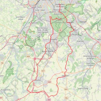 Itinéraire nivelles, distance, dénivelé, altitude, carte, profil, trace GPS
