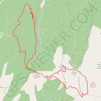 Itinéraire Petit Som, descente par le Habert de Bovinant, distance, dénivelé, altitude, carte, profil, trace GPS