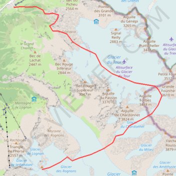 Itinéraire Fenêtre du Tour, distance, dénivelé, altitude, carte, profil, trace GPS