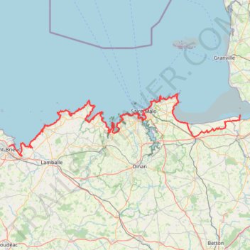 Itinéraire GR®34 du Mont-Saint-Michel à Saint-Brieuc, distance, dénivelé, altitude, carte, profil, trace GPS