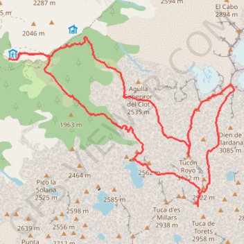 Itinéraire Posets-2021-08-28, distance, dénivelé, altitude, carte, profil, trace GPS