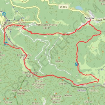 Itinéraire Le grand Langenberg Marche buissonniére, distance, dénivelé, altitude, carte, profil, trace GPS