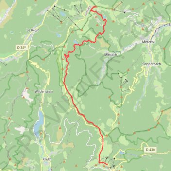 Itinéraire Le Markstein - Le Hohneck - Tour des Lacs des Vosges, distance, dénivelé, altitude, carte, profil, trace GPS