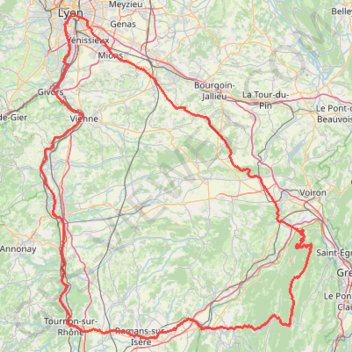 Itinéraire Lyon (311,6 km), distance, dénivelé, altitude, carte, profil, trace GPS