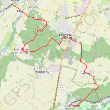 Itinéraire De Breuillet à Chamarande, distance, dénivelé, altitude, carte, profil, trace GPS