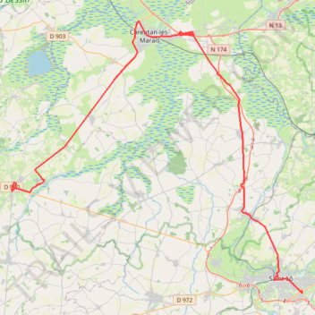 Itinéraire Retour de SAINT LO, distance, dénivelé, altitude, carte, profil, trace GPS