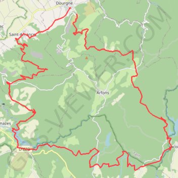 Itinéraire Dourgne, distance, dénivelé, altitude, carte, profil, trace GPS