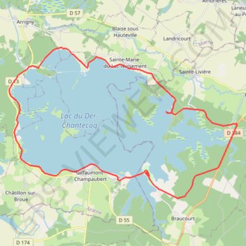 Itinéraire Tour du lac du Der, distance, dénivelé, altitude, carte, profil, trace GPS