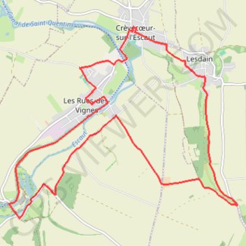 Itinéraire Circuit des mérovingiens - Crèvecœur-sur-l'Escaut, distance, dénivelé, altitude, carte, profil, trace GPS