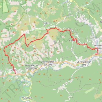 Itinéraire Parcours 10 rouge Traversée du Caroux - Espace Trail Montagnes du Caroux, distance, dénivelé, altitude, carte, profil, trace GPS