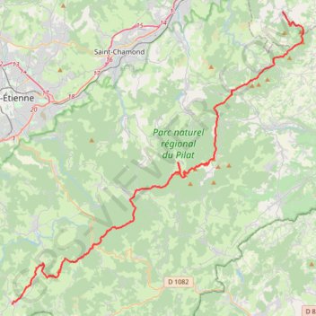 Itinéraire Traversée du parc naturel regional du Pilat, distance, dénivelé, altitude, carte, profil, trace GPS
