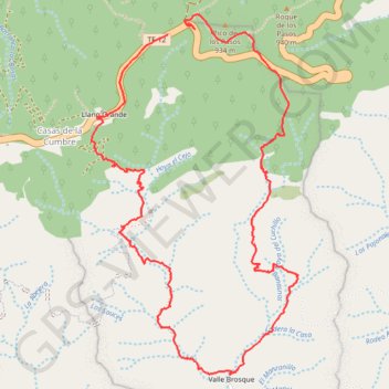 Itinéraire Anaga - Valle Brosque, distance, dénivelé, altitude, carte, profil, trace GPS