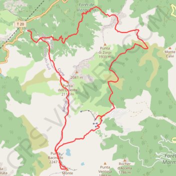 Itinéraire Boucle Oriente - Pinzi Corbini - Renosu - GR - Madonuccia 🤸‍♀️, distance, dénivelé, altitude, carte, profil, trace GPS